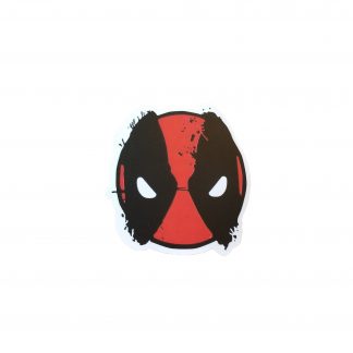 Cute but serious Deadpool Head sticker. Looks cartoonish but awesome.