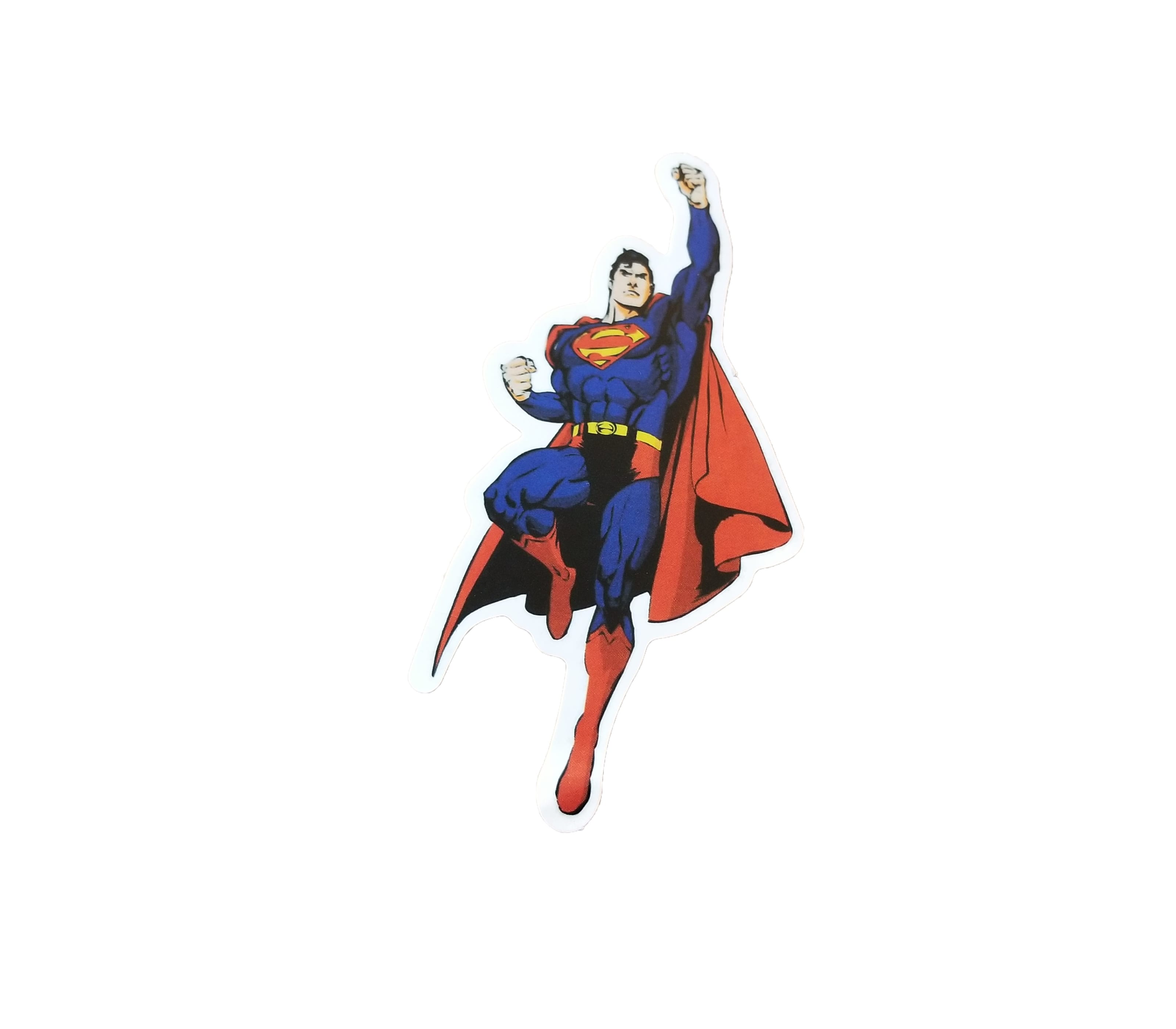 Superman Sticker. Sticker of Superman flying up, left hand in the air.